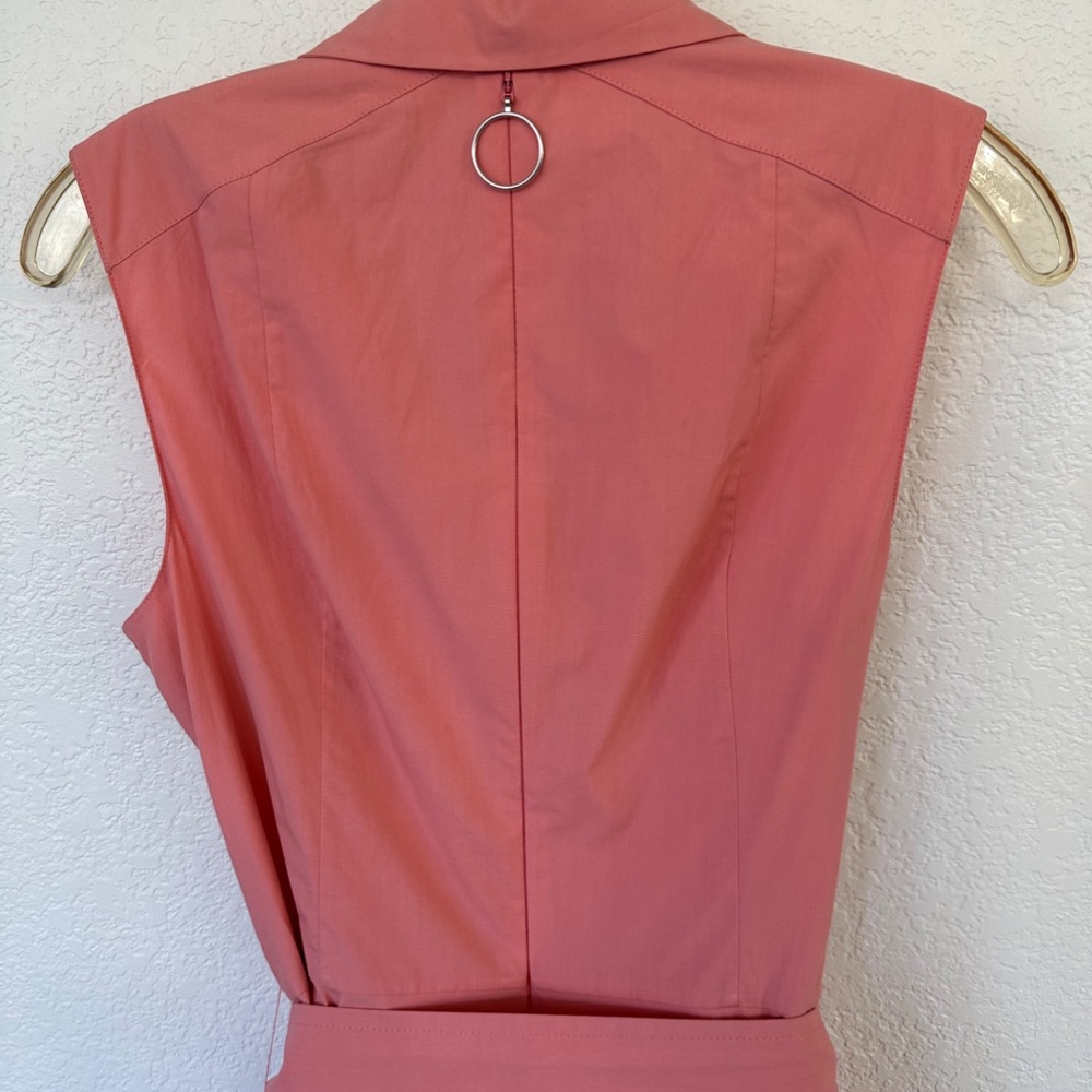 Akris Punto Belted Midi Dress, Coral, Size 6 - Picture 4 of 9